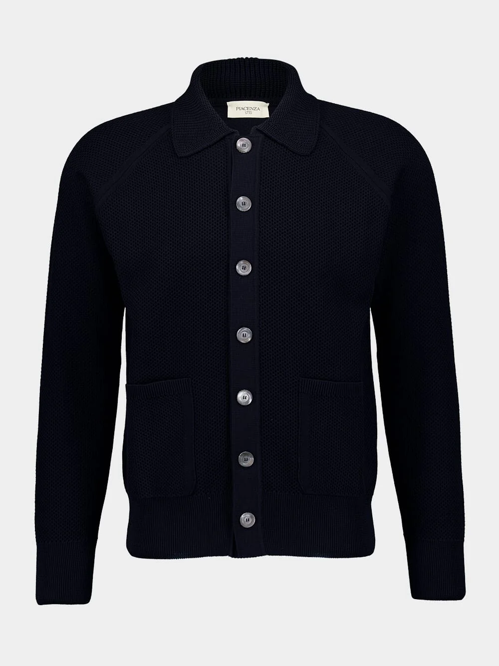 Navy Blue Buttoned Cotton Overshirt