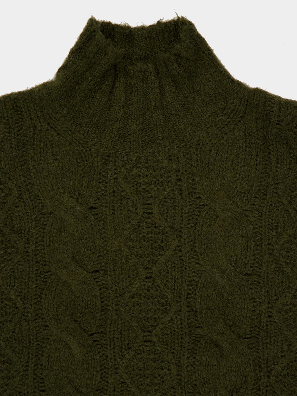 Dark Green Alpaca Cashmere High-Neck Jumper - Image 3