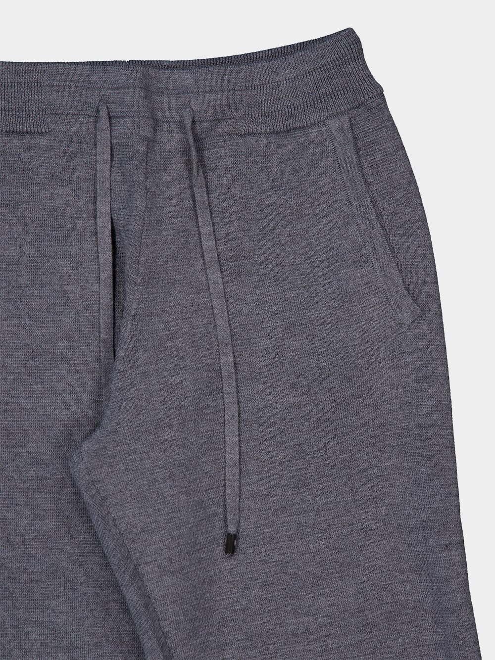 Dark Grey Wool Straight Trousers - Image 3