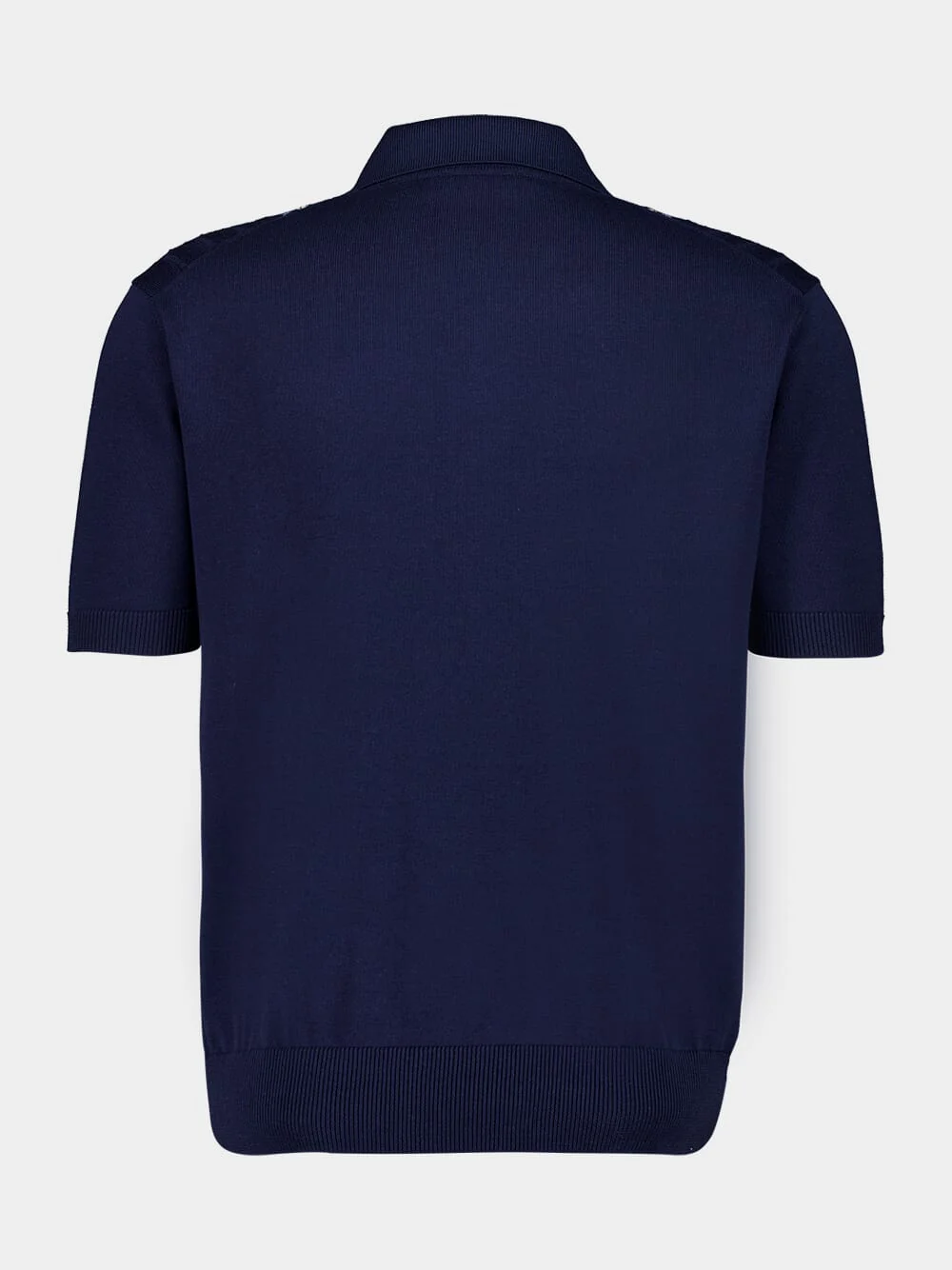 Dark Navy Cotton Polo Shirt - Image 2