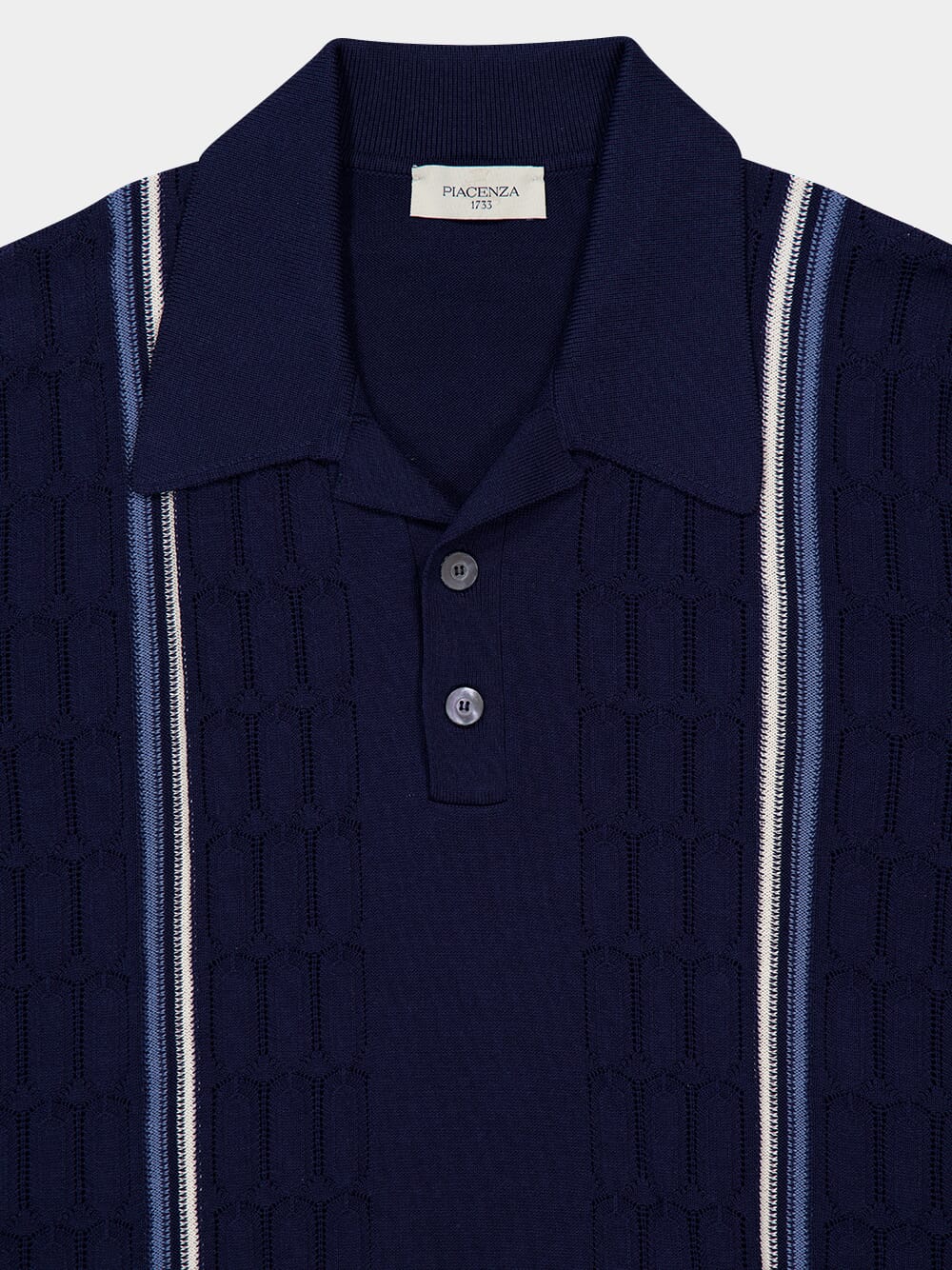 Dark Navy Cotton Polo Shirt - Image 3