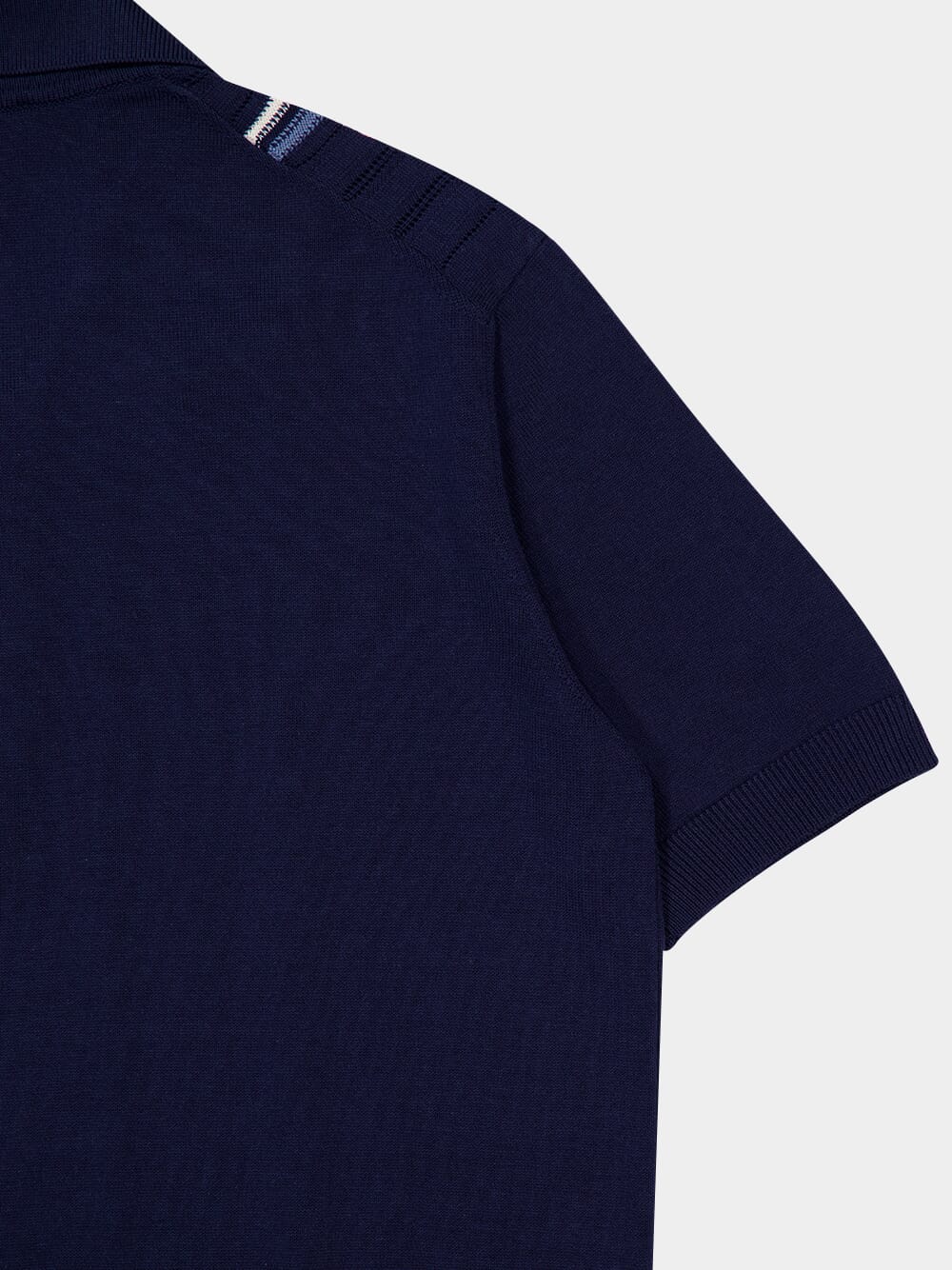 Dark Navy Cotton Polo Shirt - Image 4