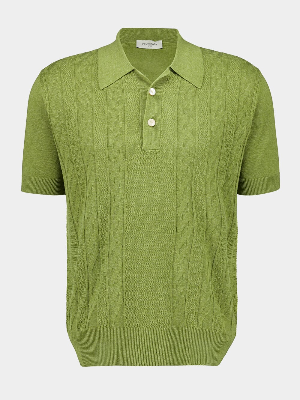 Green Silk-Linen Polo Shirt