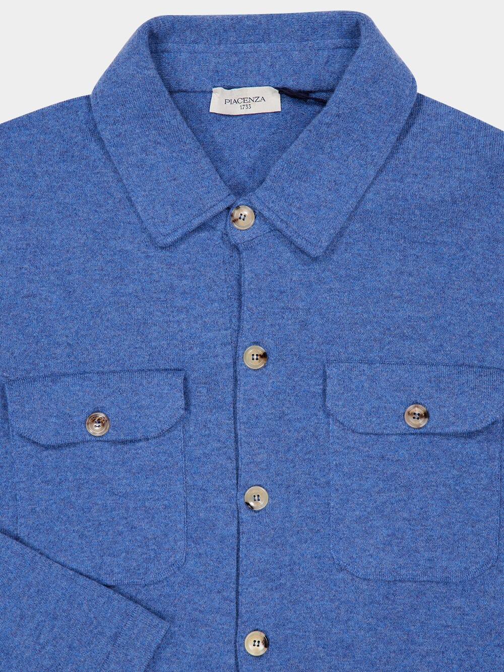 Light Blue Cashmere Button-Up Shirt - Image 3
