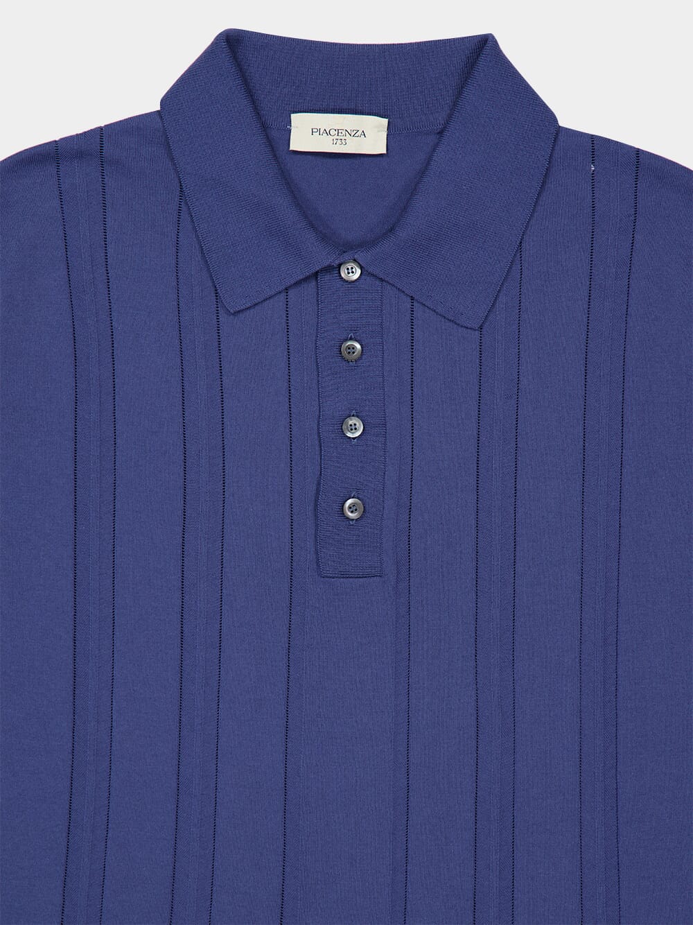 Light Blue Cotton Knit Polo - Image 3
