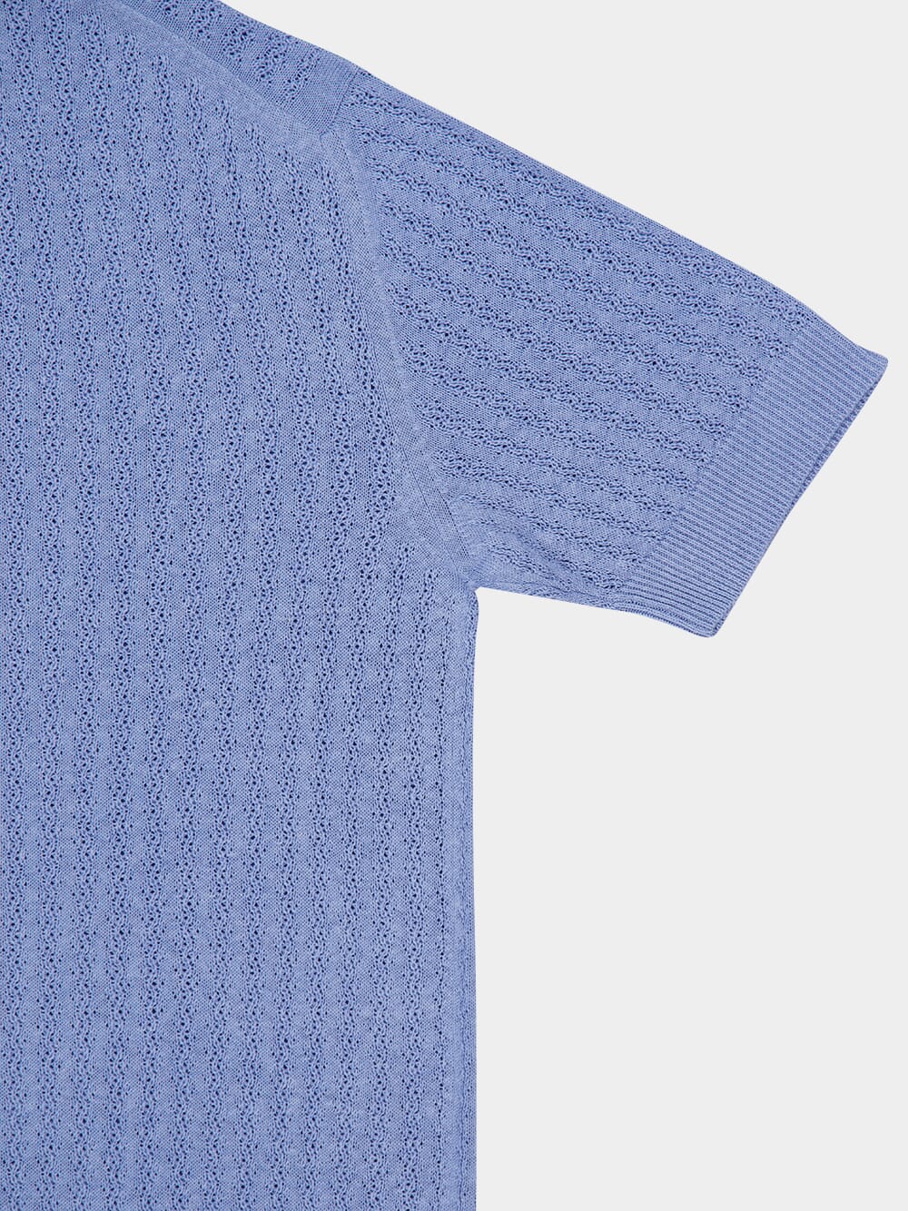 Light Blue Linen Polo Shirt - Image 4