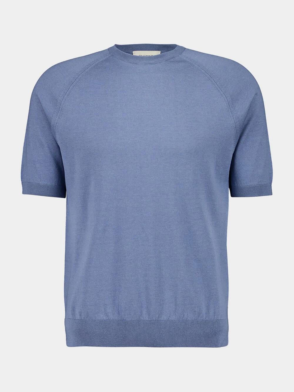 Light Blue Short-Sleeve Cotton Jumper