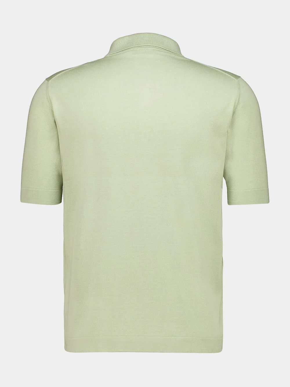 Light Green Silk and Cotton Polo Shirt - Image 2