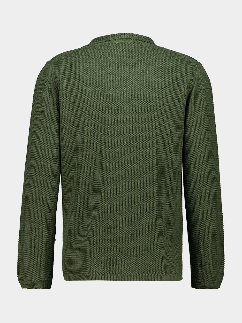 Moss Green Silk and Cotton Knit Chore Jacket - Image 2