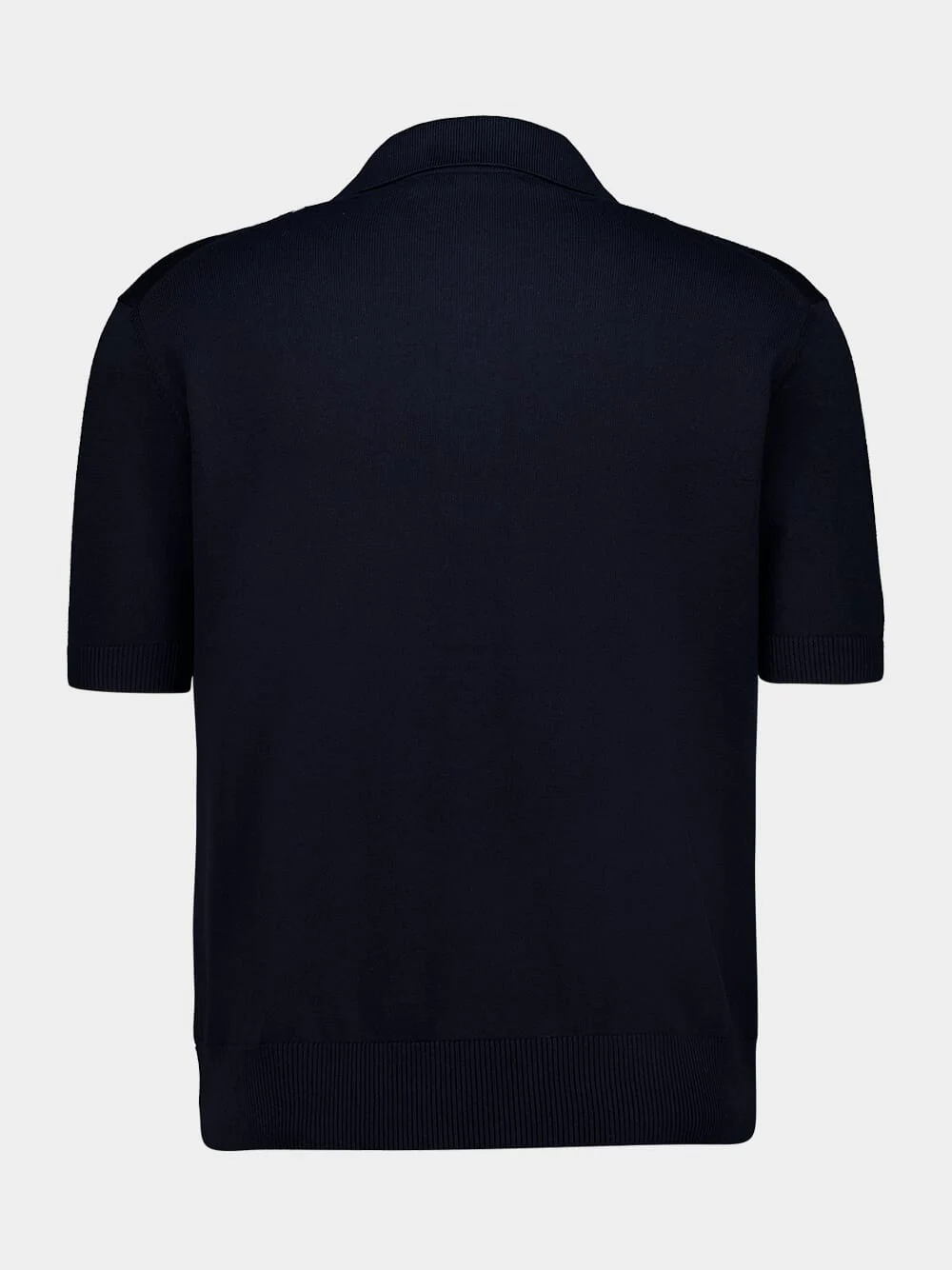 Navy Blue Cotton Knit Polo - Image 2