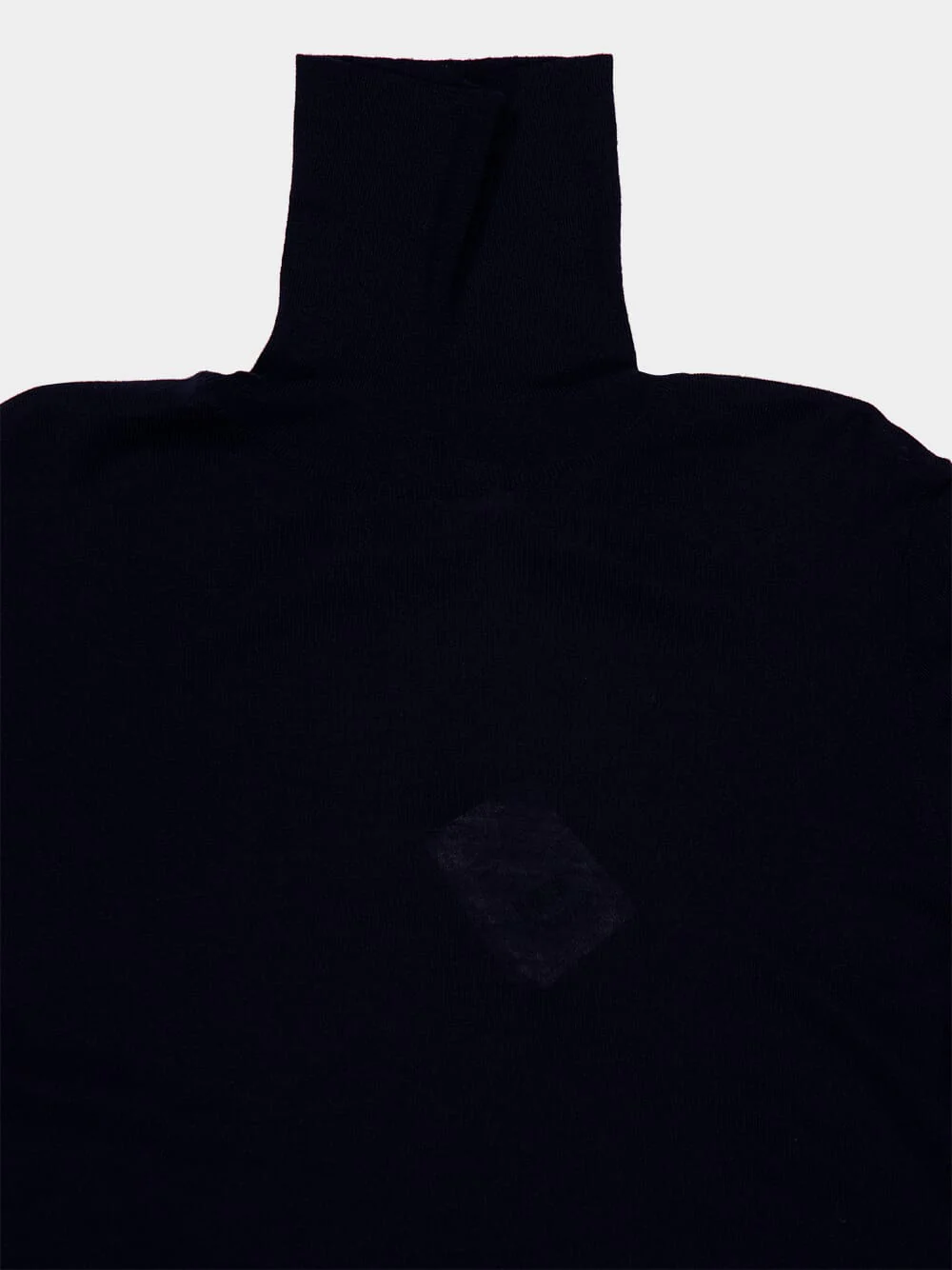 Navy Virgin Wool High-Neck Jumper - Image 3