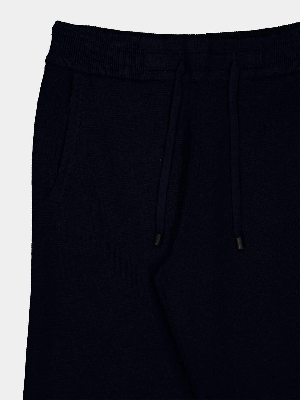 Navy Wool Straight Trousers - Image 3