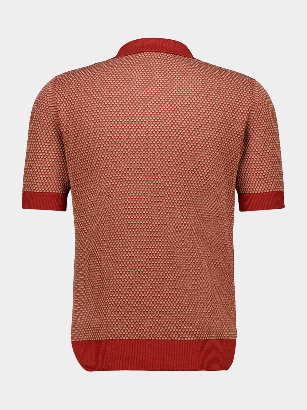 Orange Silk and Linen Sailor Knit Polo - Image 2