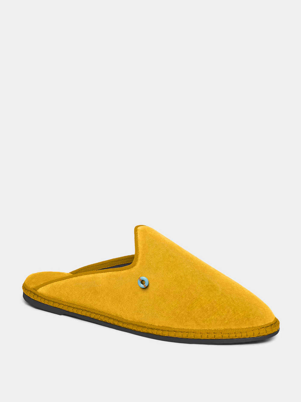 Dandy Cotton Velvet Yellow Slippers - Image 2