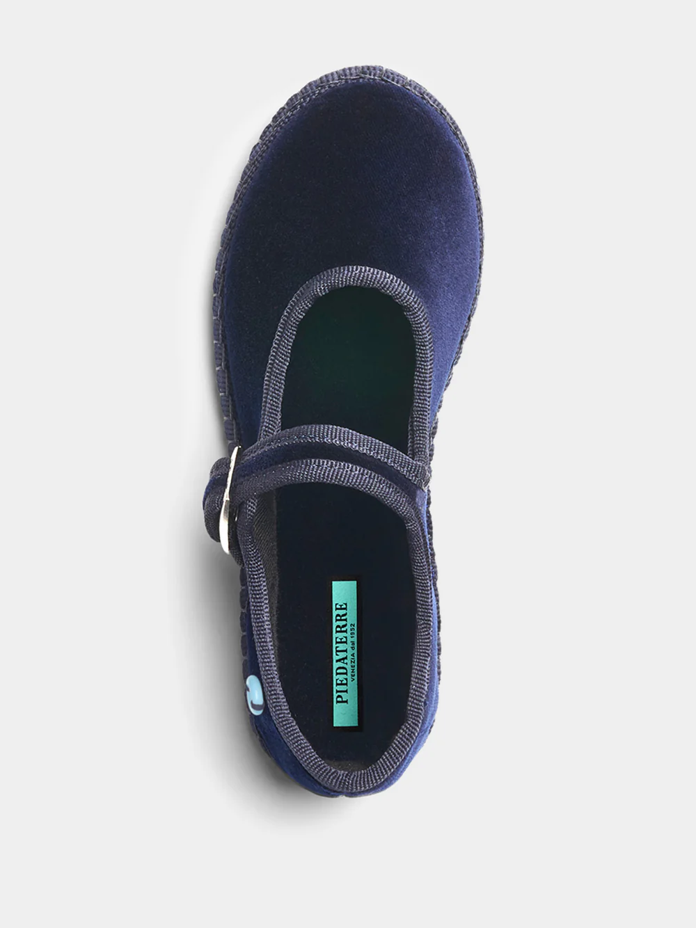 Mary Jane Bambino in Blue Mercantile Velvet - Image 3
