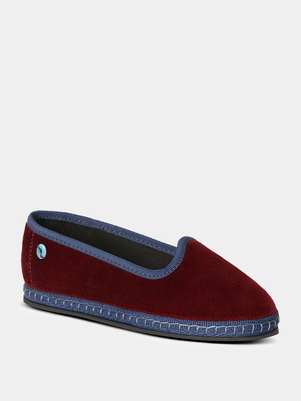 Modigliani Bicolore Flats in Bordeaux Sipario and Blue Velvet - Image 2