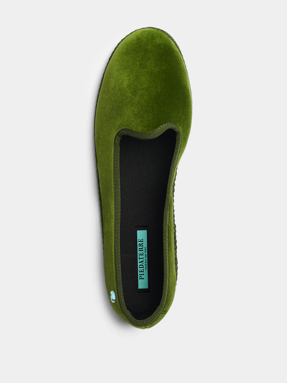 Modigliani Flats in Asparagus Green Velvet - Image 3