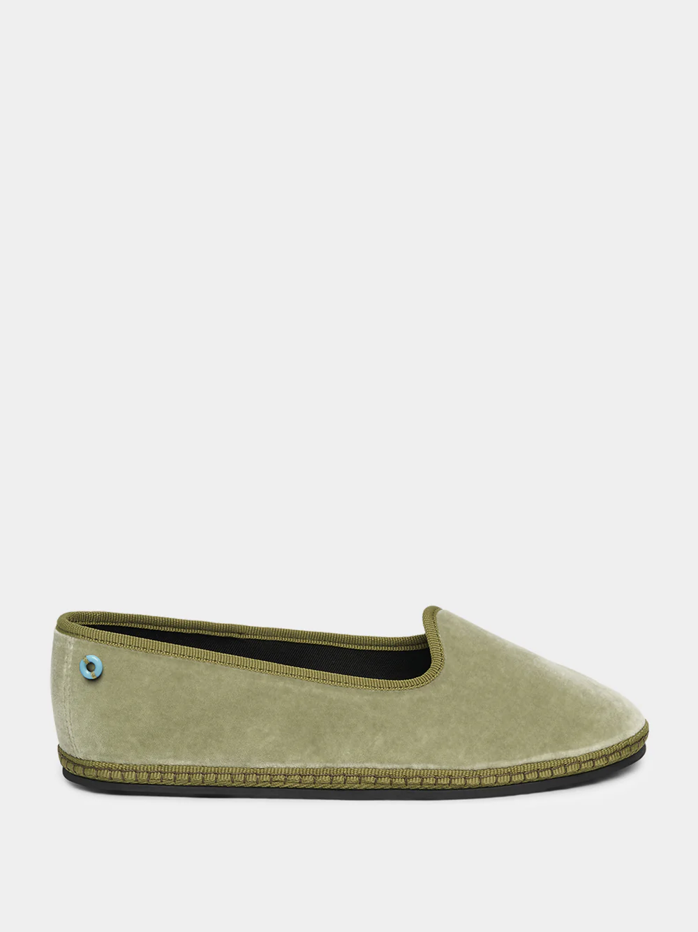 Modigliani Flats in Sage Green Velvet