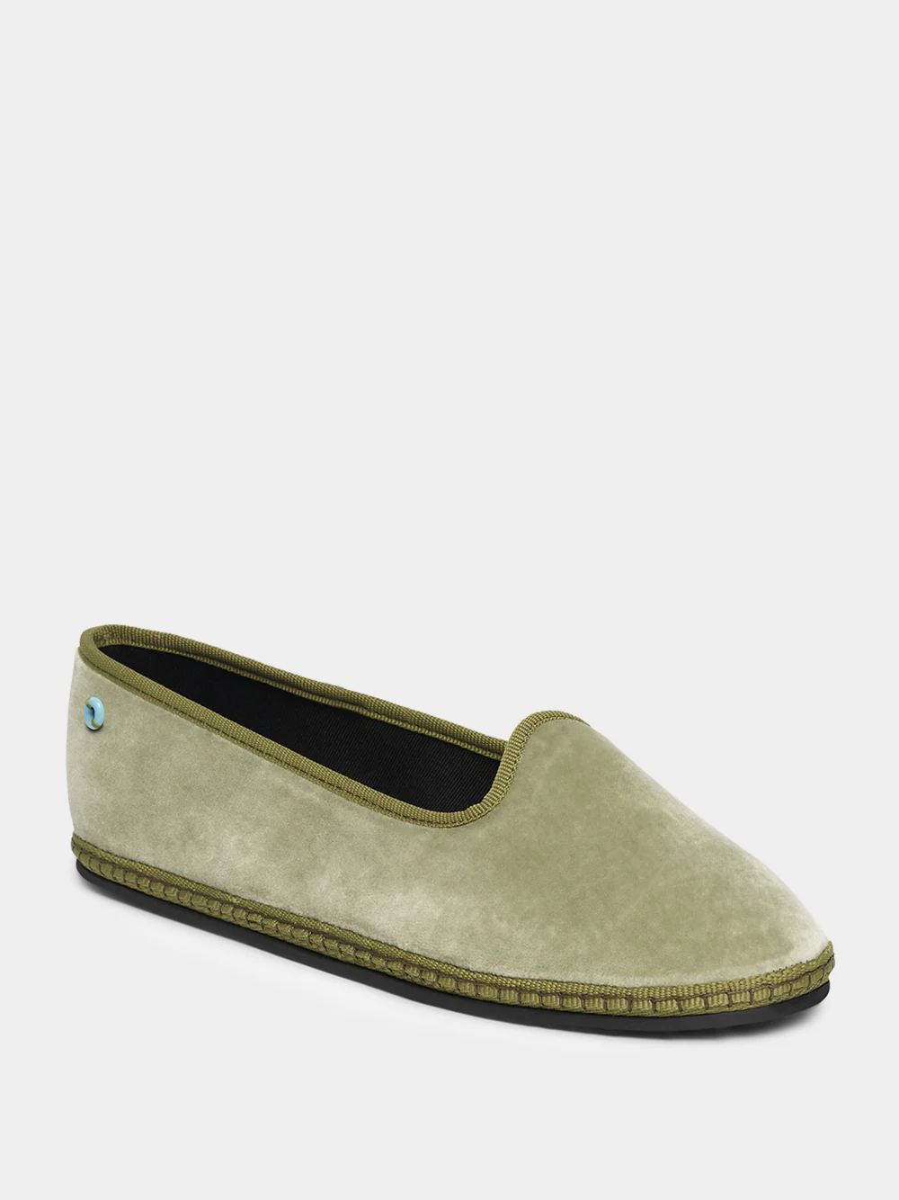 Modigliani Flats in Sage Green Velvet - Image 2