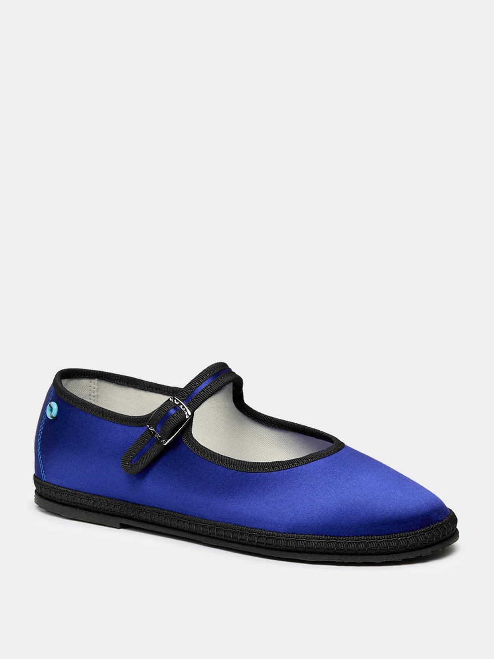 Blue Mary Jane Satin Flats - Image 2