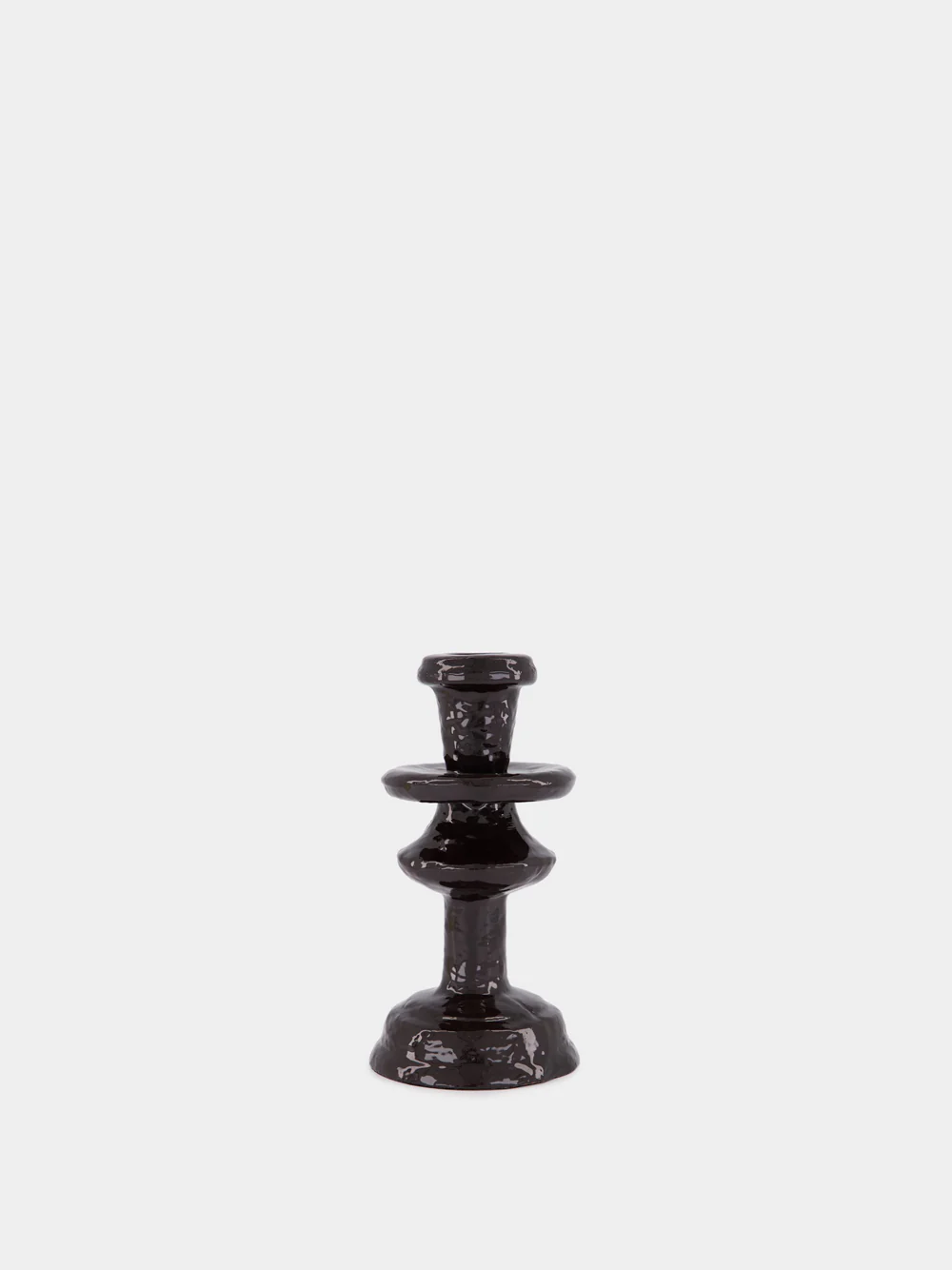 Dark Brown Aluminium Turret Candle Holder - Image 2