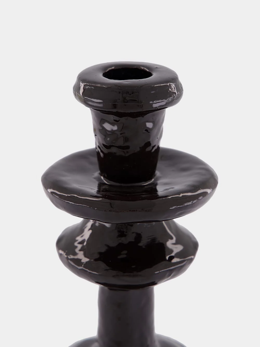 Dark Brown Aluminium Turret Candle Holder - Image 4