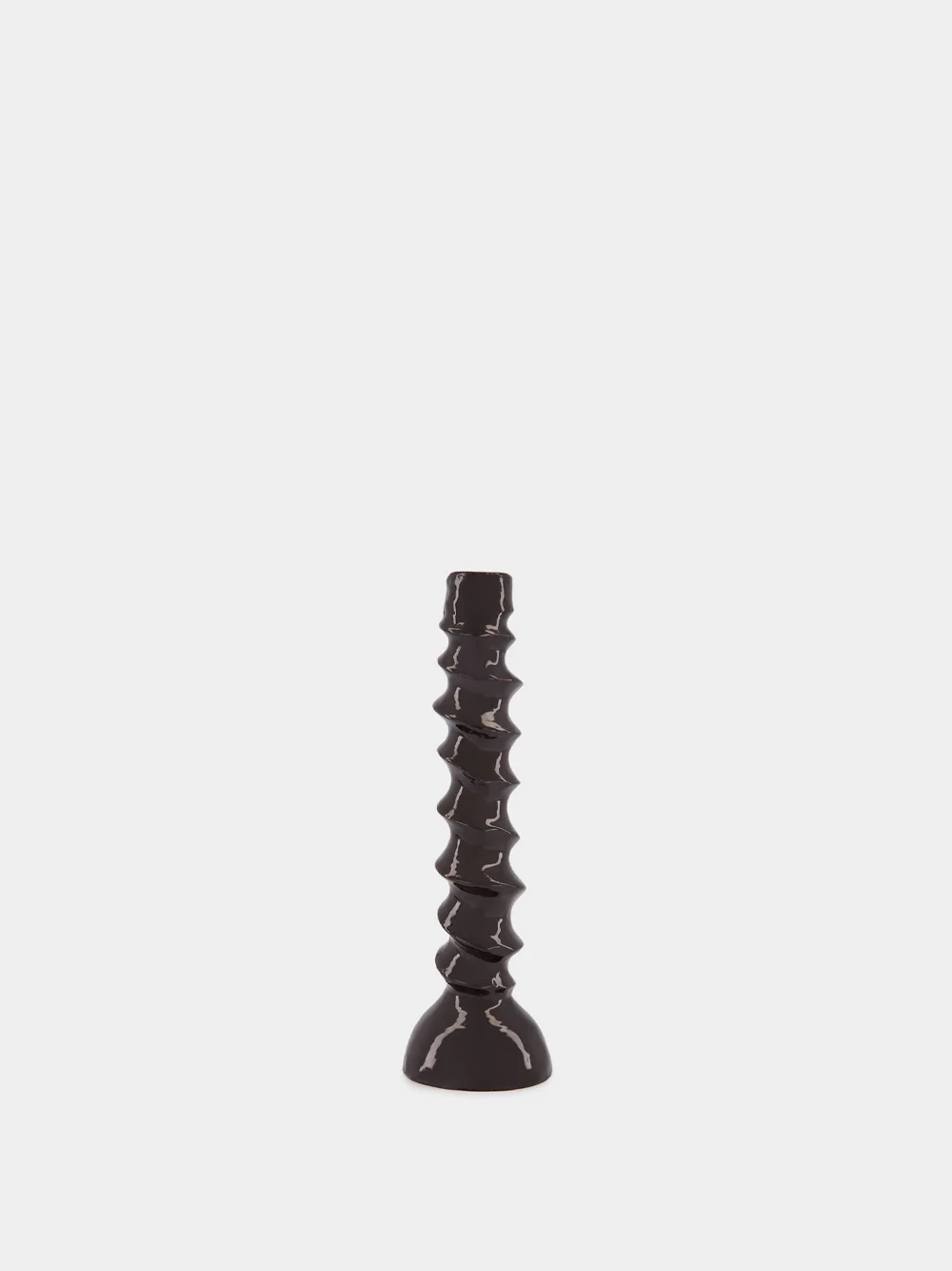 Dark Brown Aluminium Turret Candle Holder - Image 2