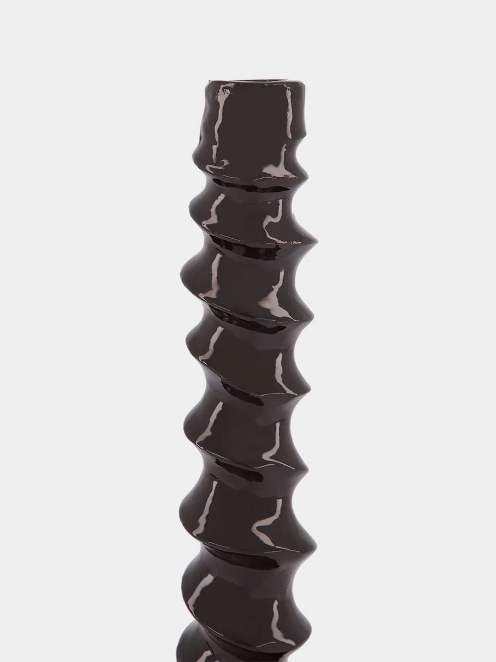 Dark Brown Aluminium Turret Candle Holder - Image 4