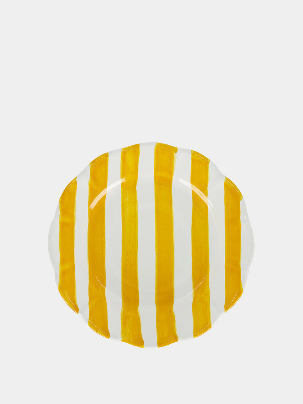 Ocher Stripe Dessert Plate