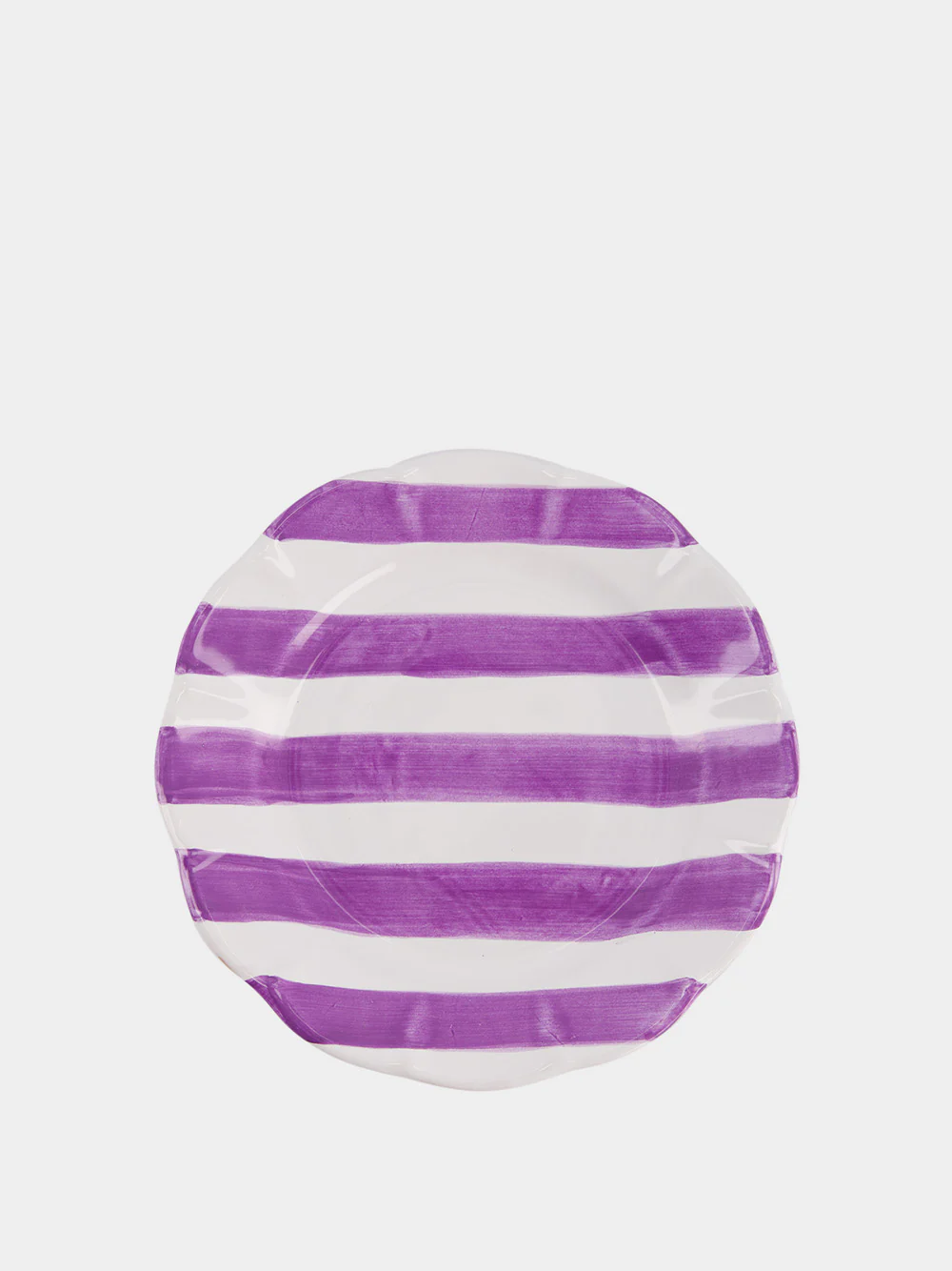 Striped Ceramic Dessert Plate