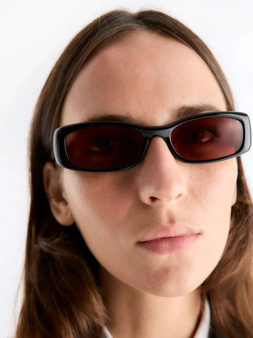 Black Rectangle Leila Acetate Sunglasses - Image 2