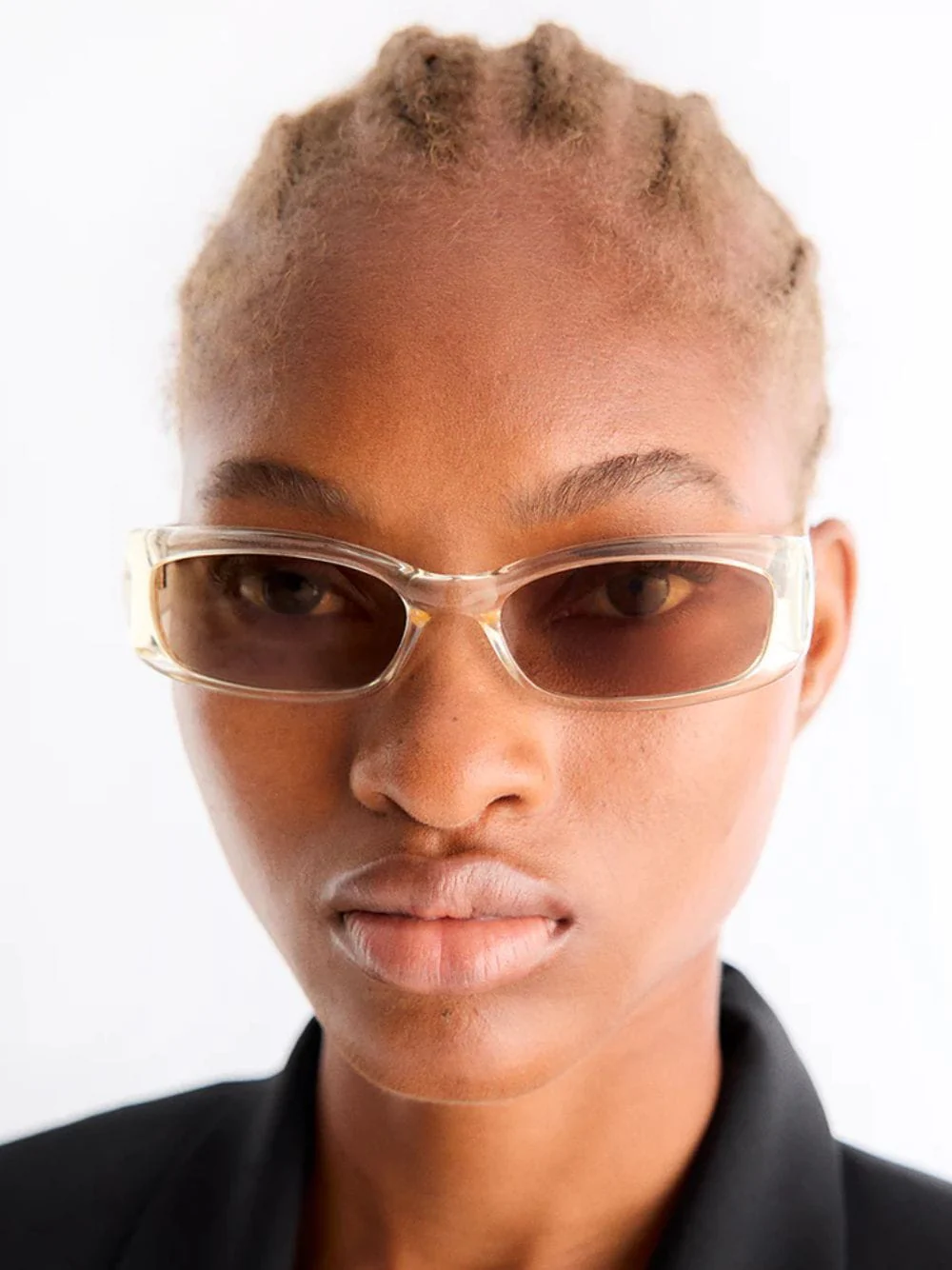 Gold Rectangle Leila Acetate Sunglasses - Image 2