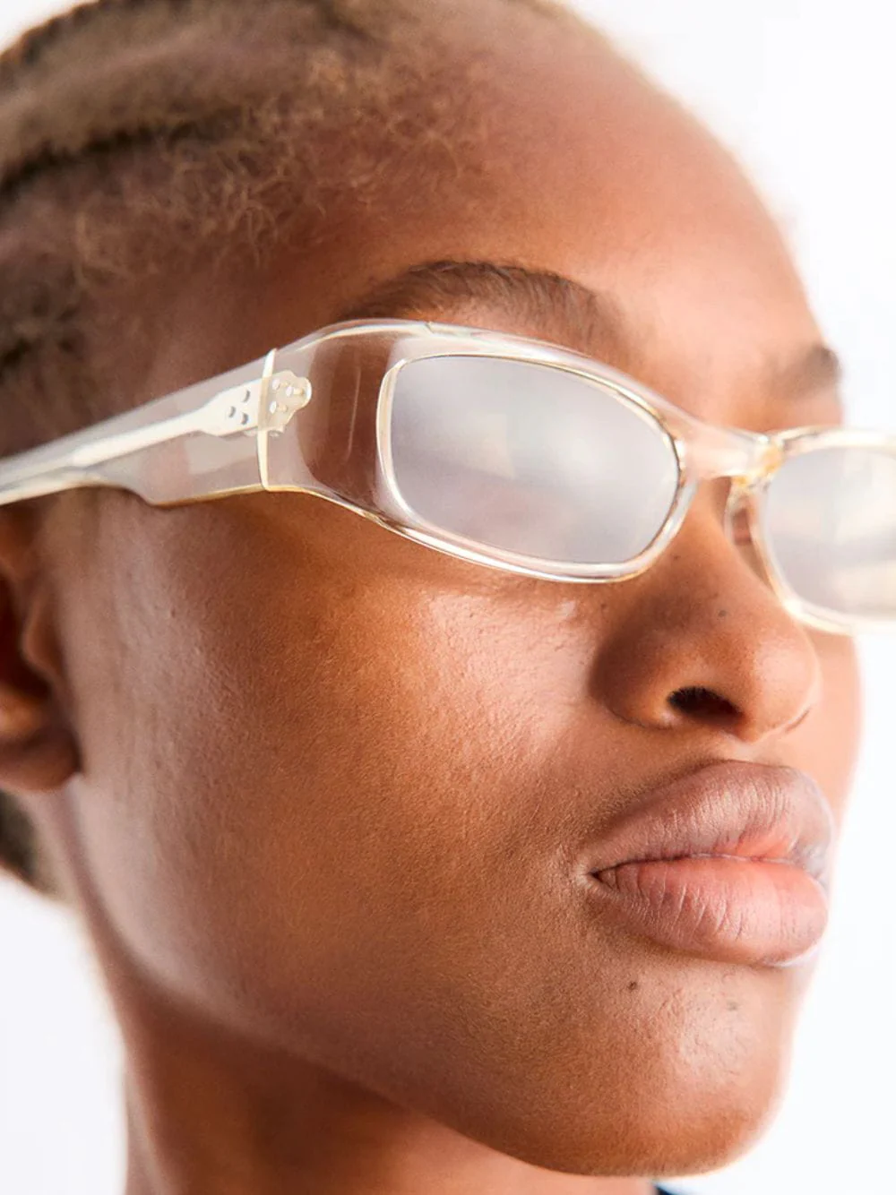 Gold Rectangle Leila Acetate Sunglasses - Image 4