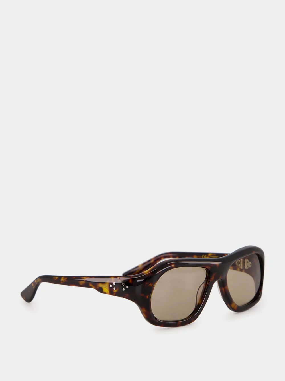 Tortoiseshell Aviator Gray Acetate Sunglasses - Image 3