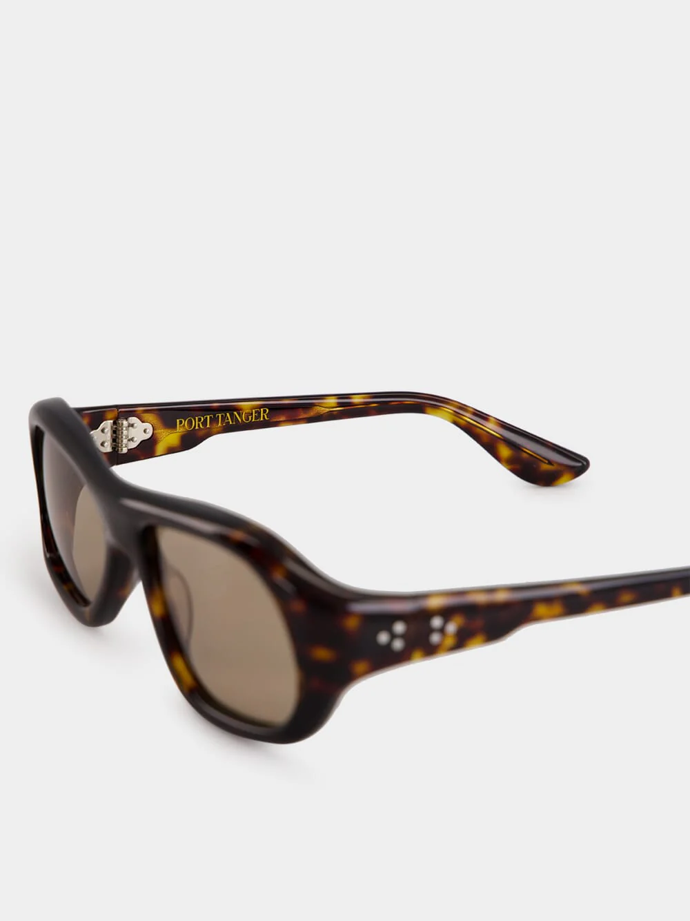 Tortoiseshell Aviator Gray Acetate Sunglasses - Image 5