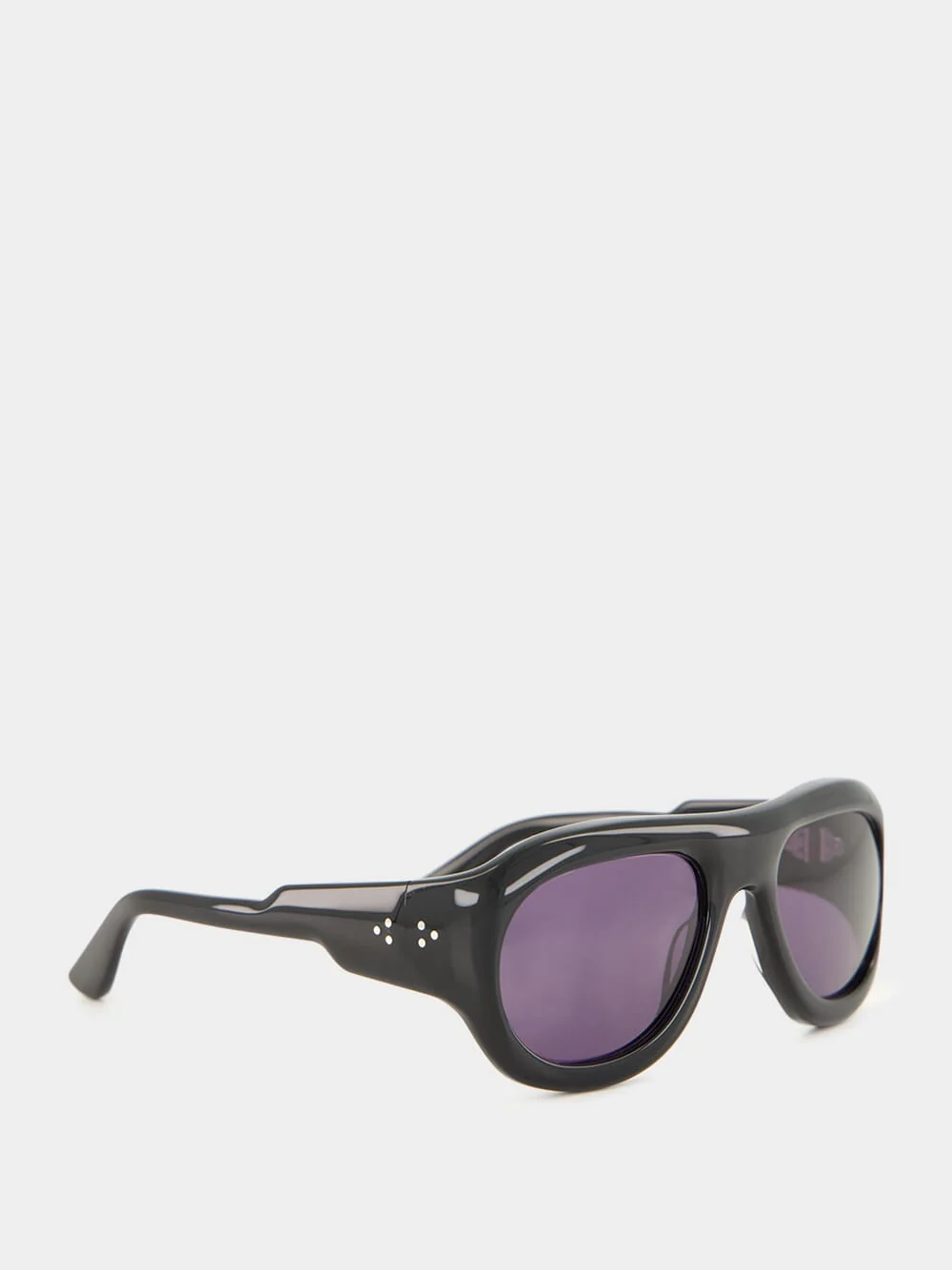 Zia Black Acetate Aviator Sunglasses - Image 2