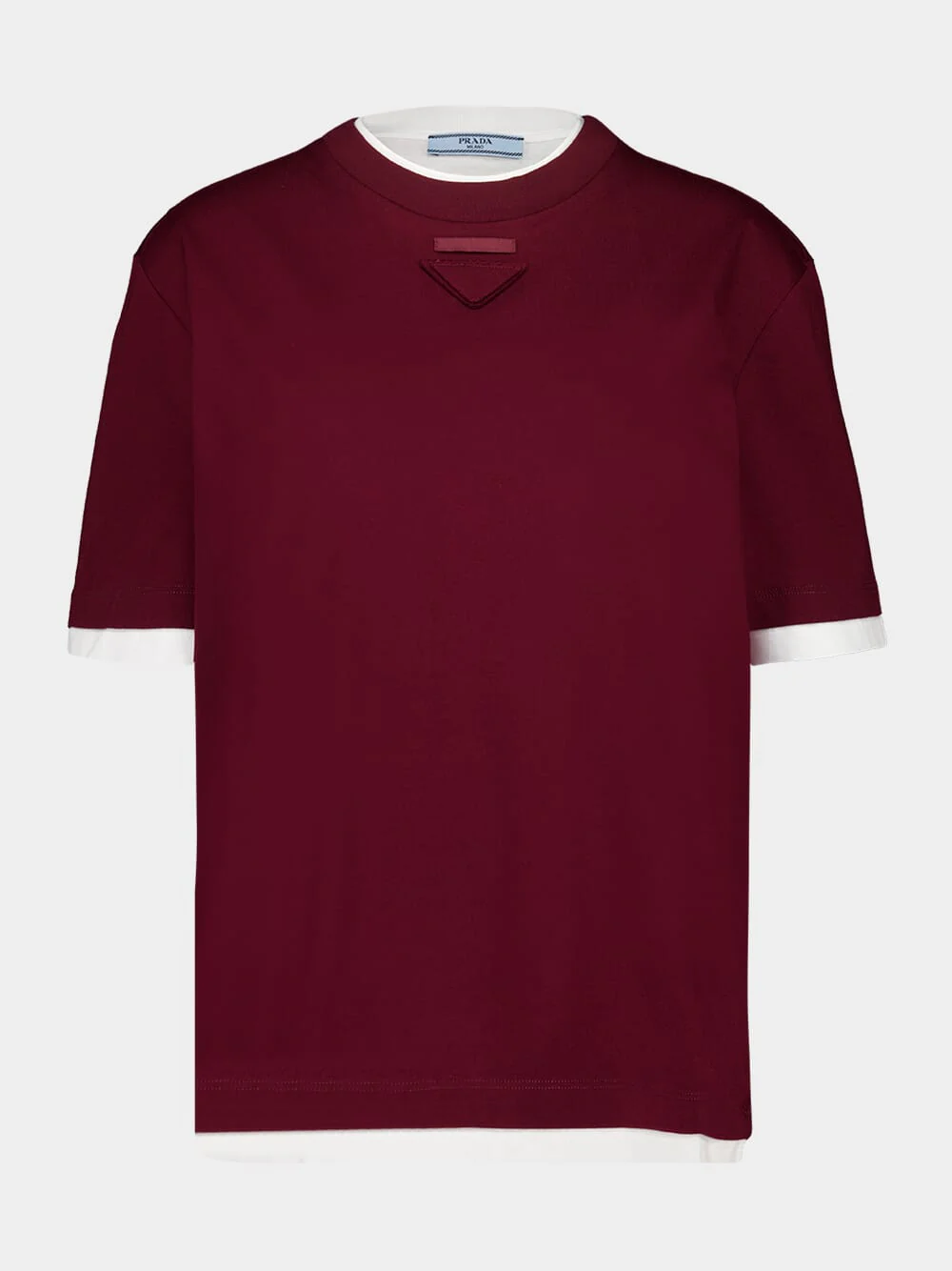 Amaranth Red Layered Cotton T-Shirt - Image 2