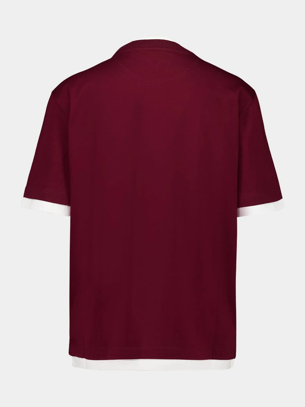 Amaranth Red Layered Cotton T-Shirt - Image 4