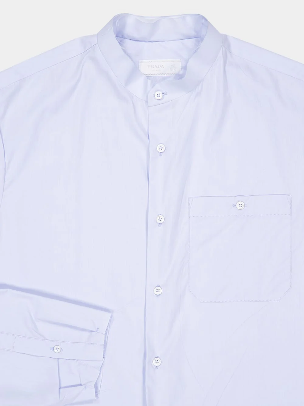 Astro Blue Cotton Mandarin Shirt - Image 4