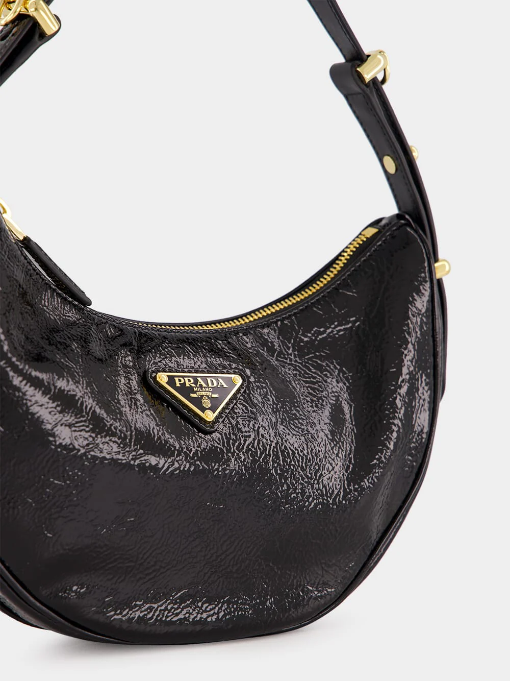 Black Arqué Naplak Leather Shoulder Bag - Image 8