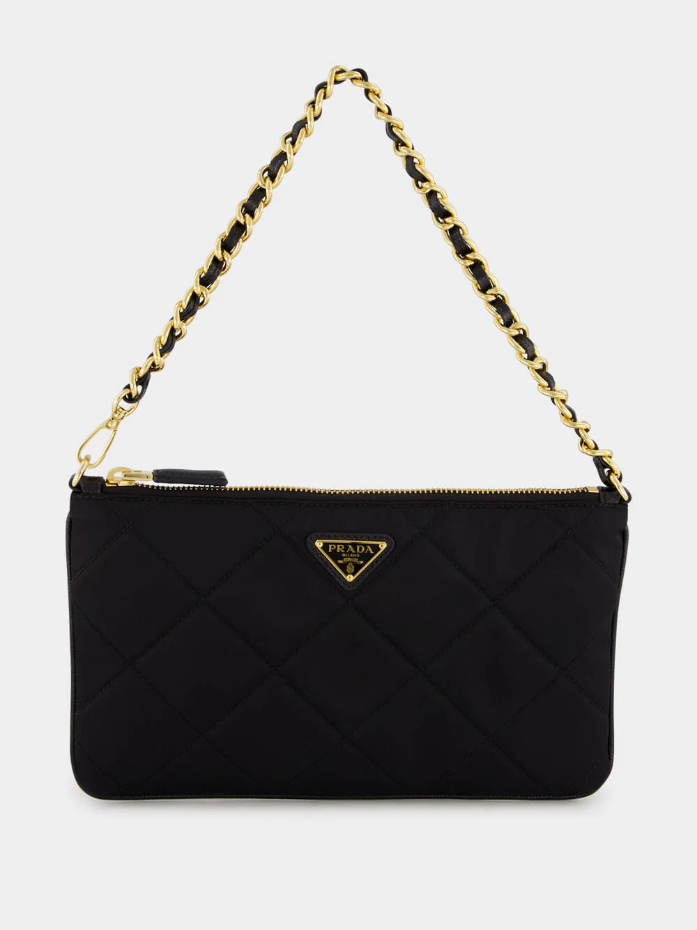 Black Quilted Re-Nylon Pouch