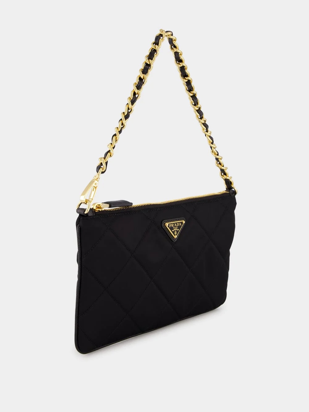 Black Quilted Re-Nylon Pouch - Image 2