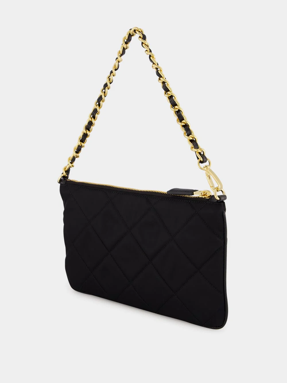 Black Quilted Re-Nylon Pouch - Image 4