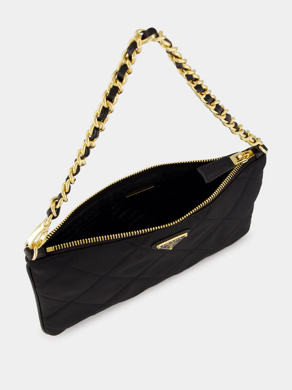 Black Quilted Re-Nylon Pouch - Image 5