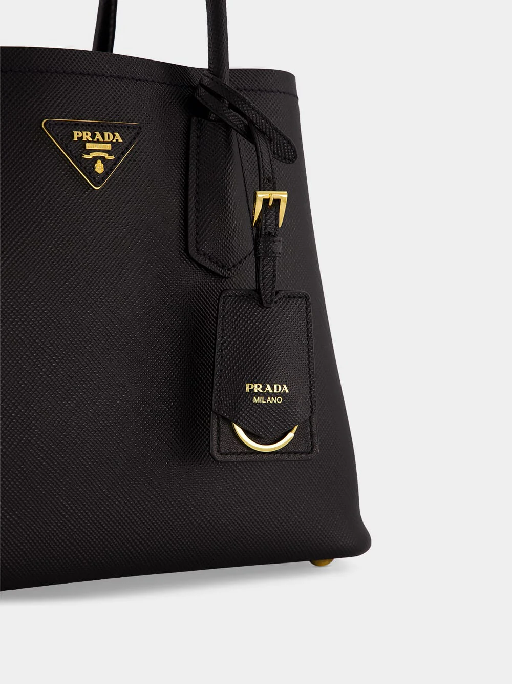 Black Small Saffiano Leather Double Bag - Image 8