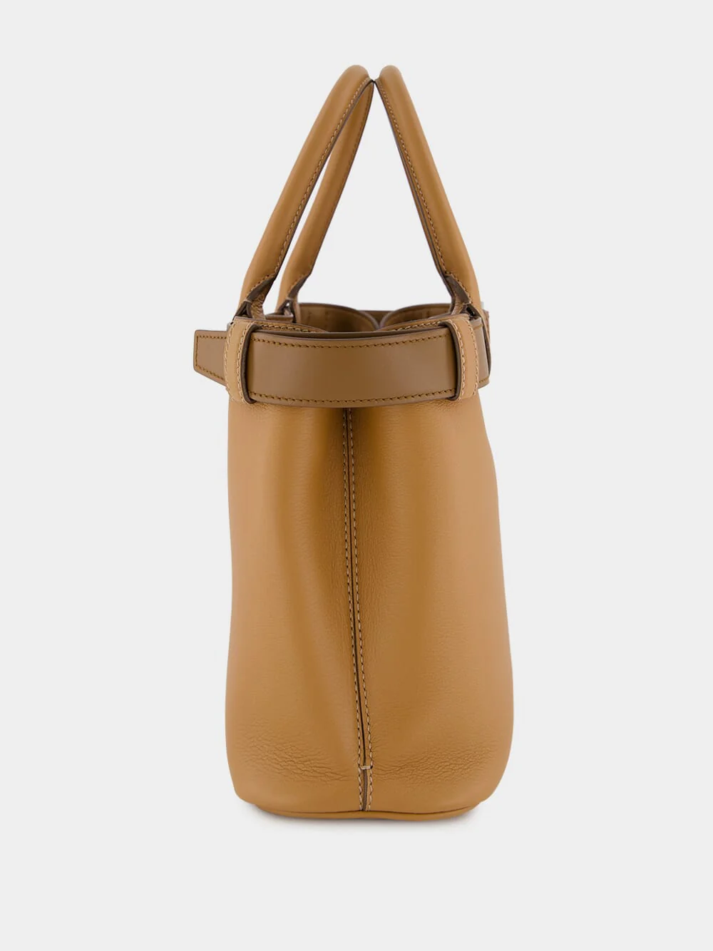 Caramel Buckle Medium Leather Handbag - Image 5