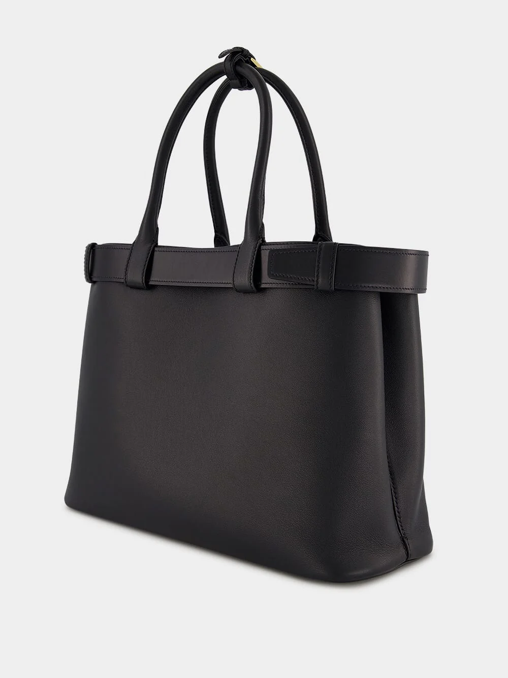Large Buckled Leather Handbag - Image 5