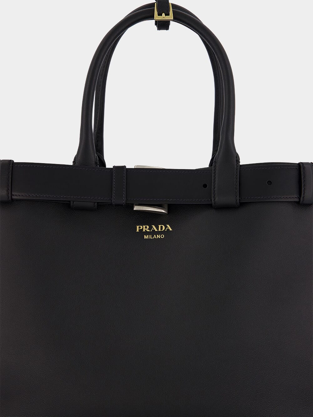 Large Buckled Leather Handbag - Image 7