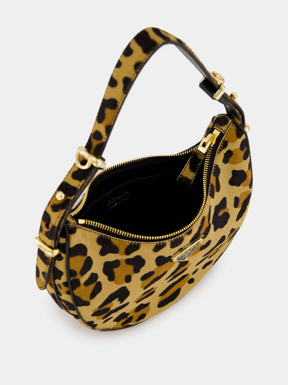 Leopard Print Arqué Leather Shoulder Bag - Image 6