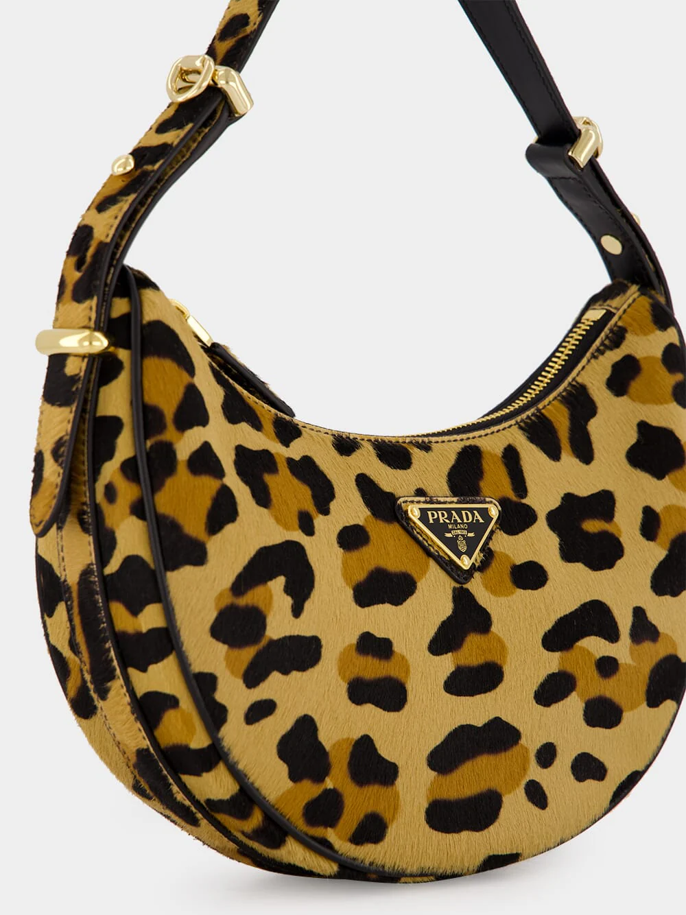 Leopard Print Arqué Leather Shoulder Bag - Image 7